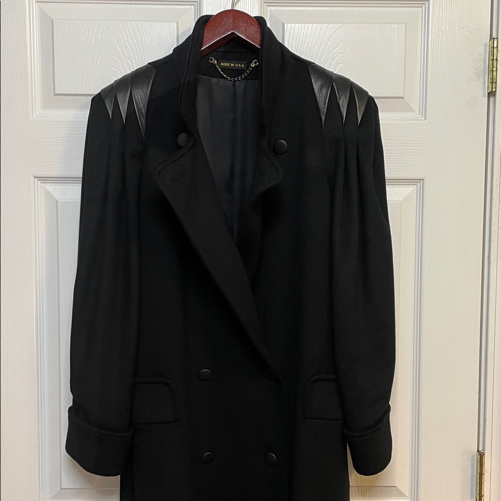 Jules Miller 100% Wool Made in the USA vintage Black Double Breasted Coat